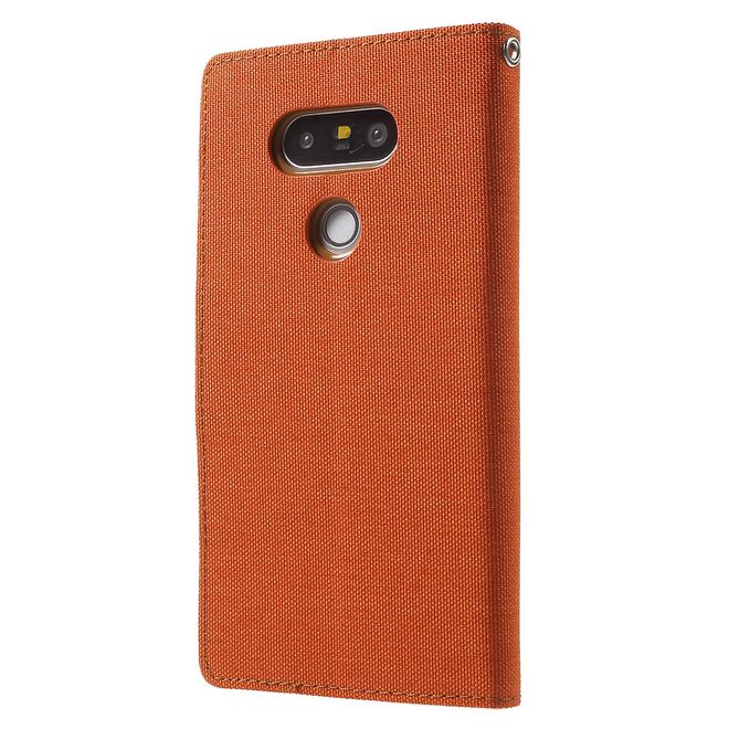 Goospery - Hülle für LG G5 - Bookcover- Canvas Diary Series - orange/camel