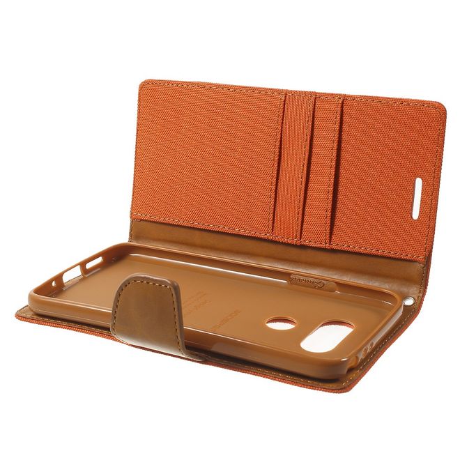 Goospery - Hülle für LG G5 - Bookcover- Canvas Diary Series - orange/camel