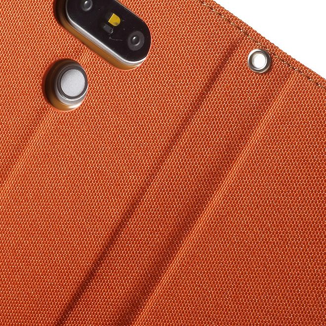 Goospery - Hülle für LG G5 - Bookcover- Canvas Diary Series - orange/camel