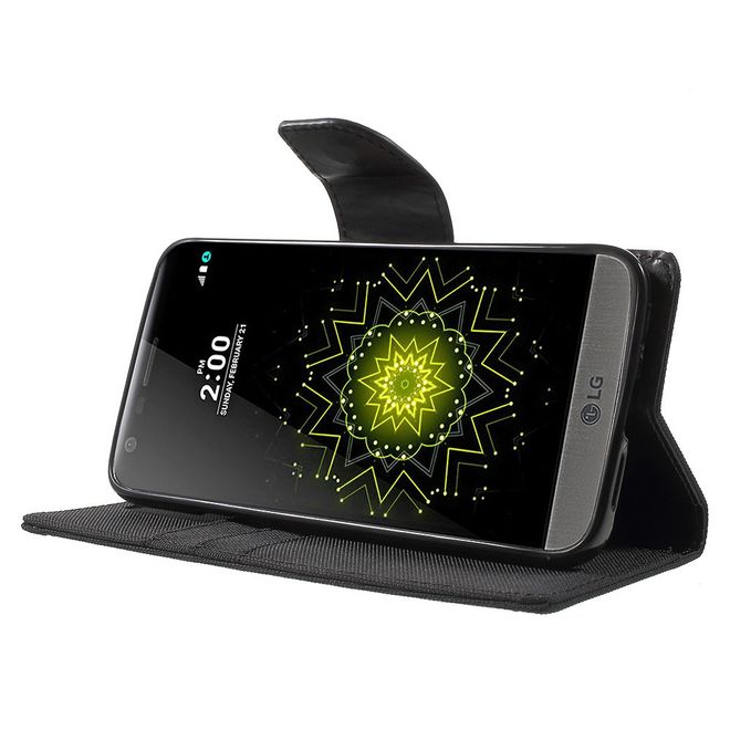 Goospery - Hülle für LG G5 - Bookcover- Canvas Diary Series - schwarz