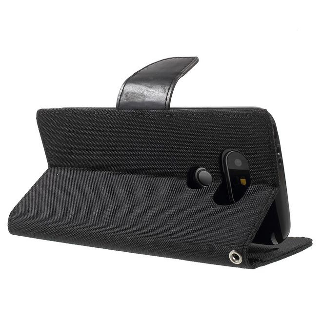 Goospery - Hülle für LG G5 - Bookcover- Canvas Diary Series - schwarz