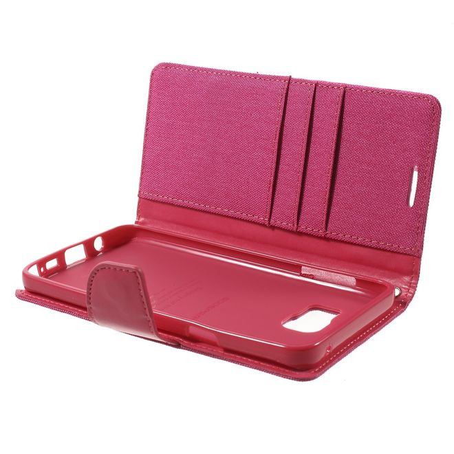 Goospery - Hülle für Samsung Galaxy Note 5  - Bookcover- Canvas Diary Series - pink/pink