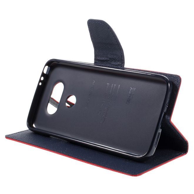 Goospery - LG G5 Hülle - Handy Bookcover - Fancy Diary Series - rot/navy