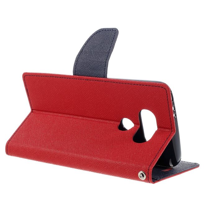 Goospery - LG G5 Hülle - Handy Bookcover - Fancy Diary Series - rot/navy