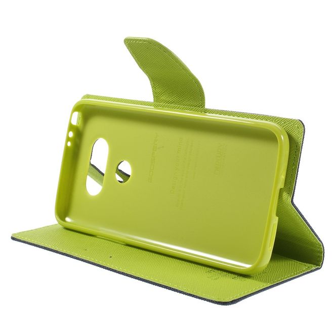 Goospery - LG G5 Hülle - Handy Bookcover - Fancy Diary Series - navy/lime