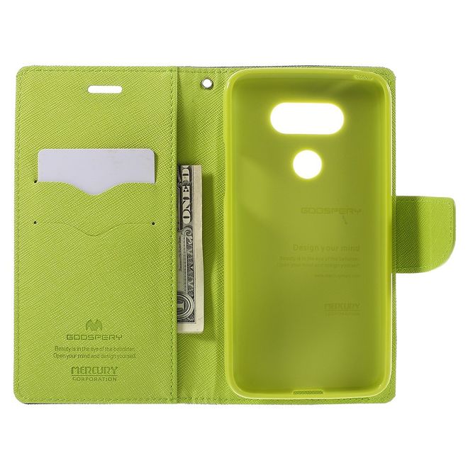 Goospery - LG G5 Hülle - Handy Bookcover - Fancy Diary Series - navy/lime