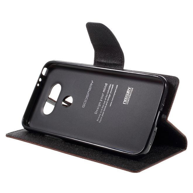 Goospery - LG G5 Hülle - Handy Bookcover - Fancy Diary Series - braun/schwarz