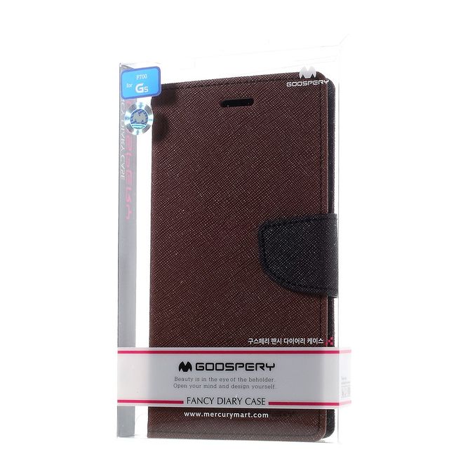 Goospery - LG G5 Hülle - Handy Bookcover - Fancy Diary Series - braun/schwarz