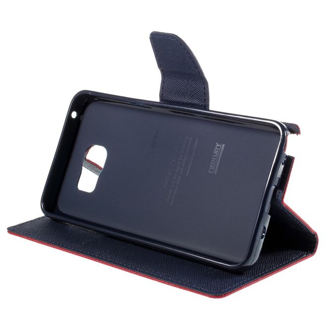 Goospery - Samsung Galaxy Note 5 Hülle - Handy Bookcover - Fancy Diary Series - rot/navy