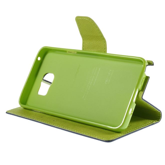 Goospery - Samsung Galaxy Note 5 Hülle - Handy Bookcover - Fancy Diary Series - navy/lime
