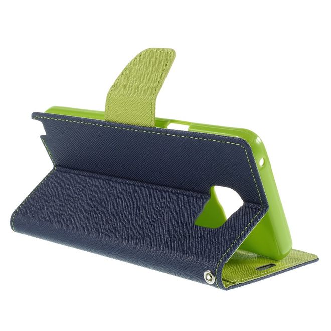 Goospery - Samsung Galaxy Note 5 Hülle - Handy Bookcover - Fancy Diary Series - navy/lime