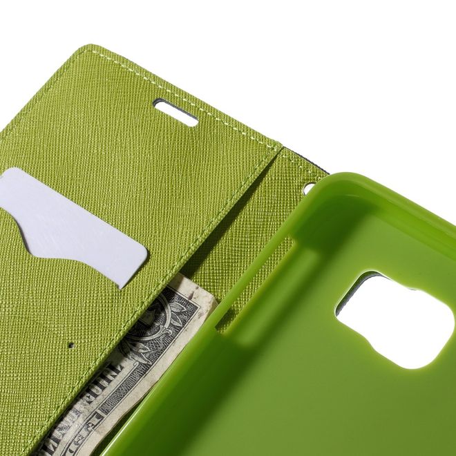 Goospery - Samsung Galaxy Note 5 Hülle - Handy Bookcover - Fancy Diary Series - navy/lime