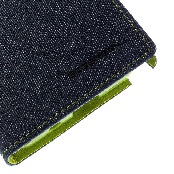 Goospery - Samsung Galaxy Note 5 Hülle - Handy Bookcover - Fancy Diary Series - navy/lime