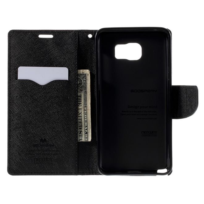 Goospery - Samsung Galaxy Note 5 Hülle - Handy Bookcover - Fancy Diary Series - braun/schwarz