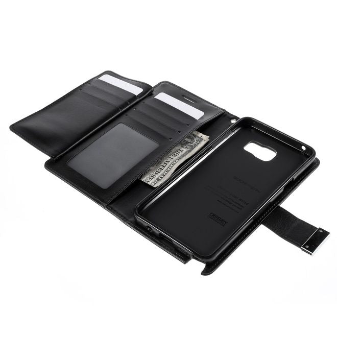 Goospery - Cover für Samsung Galaxy Note 5 - Handyhülle aus Leder - Rich Diary Series - schwarz