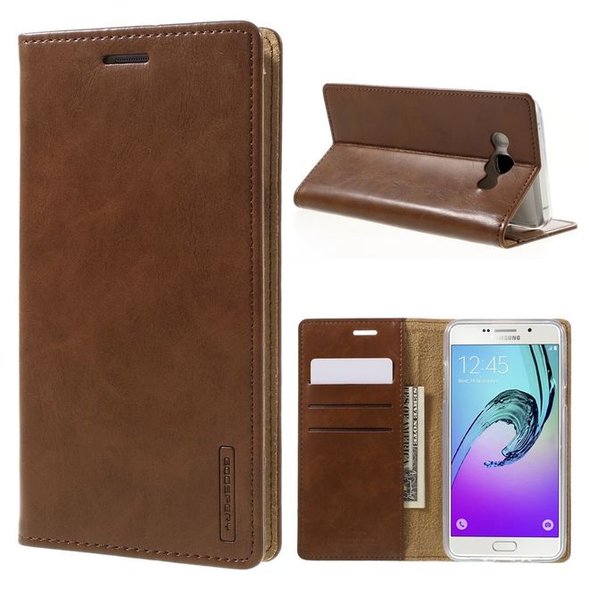 Goospery - Samsung Galaxy J7 (2016) Hülle - Handy Bookcover - Bluemoon Flip Series - braun