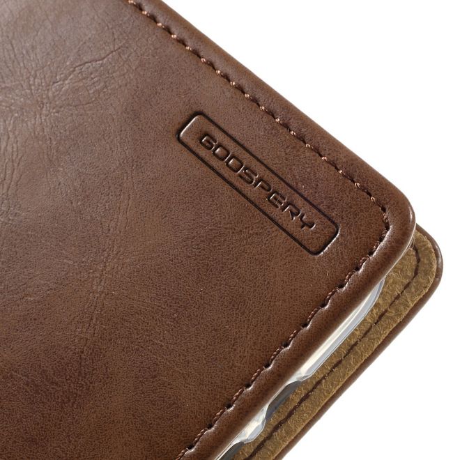 Goospery - Samsung Galaxy J7 (2016) Hülle - Handy Bookcover - Bluemoon Flip Series - braun