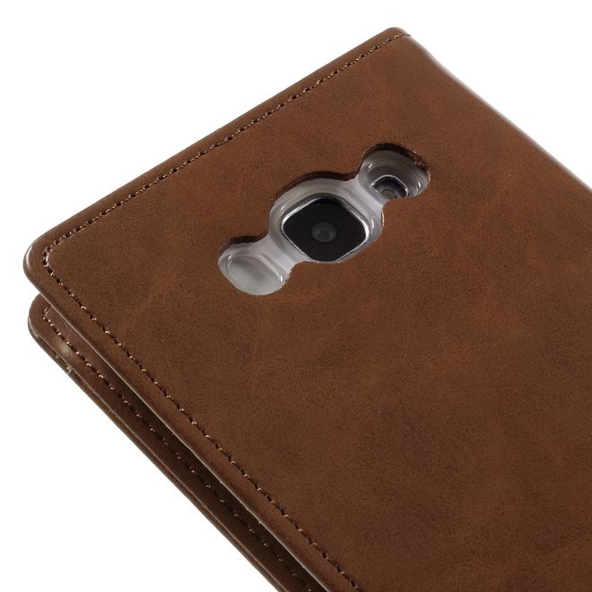 Goospery - Samsung Galaxy J7 (2016) Hülle - Handy Bookcover - Bluemoon Flip Series - braun