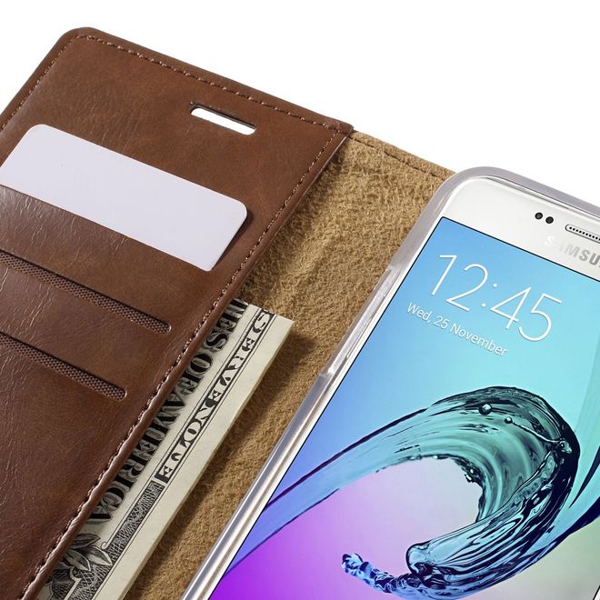 Goospery - Samsung Galaxy J7 (2016) Hülle - Handy Bookcover - Bluemoon Flip Series - braun