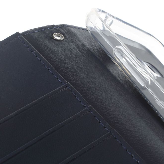 Goospery - Handyhülle für Samsung Galaxy J3 (2016) - Case aus Leder - Bravo Diary Series - navy