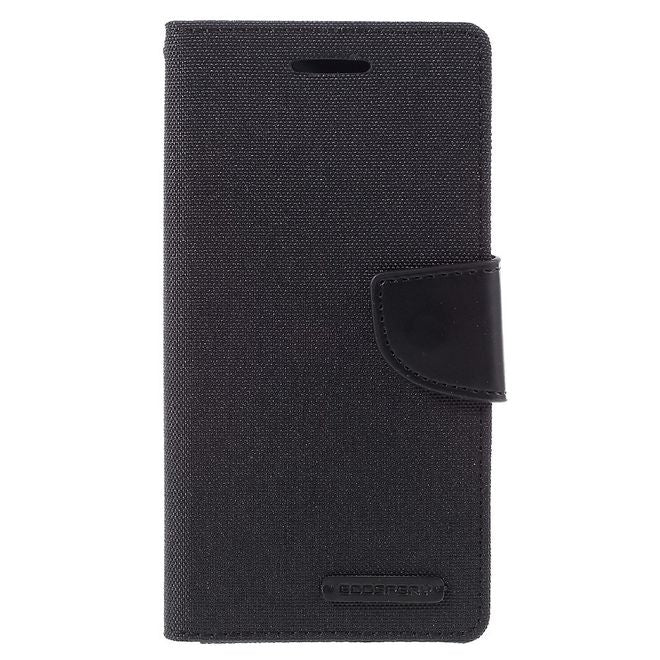 Goospery - Hülle für Samsung Galaxy J3 (2016) - Bookcover- Canvas Diary Series - schwarz