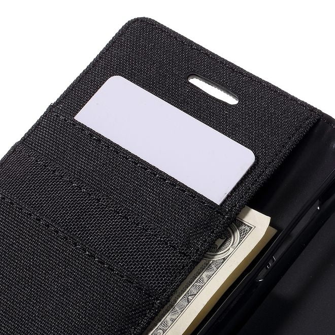 Goospery - Hülle für Samsung Galaxy J3 (2016) - Bookcover- Canvas Diary Series - schwarz