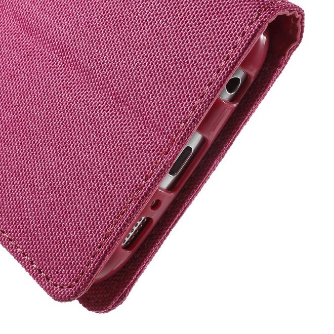 Goospery - Samsung Galaxy S6 Hülle - Handy Bookcover - Canvas Diary Series - pink