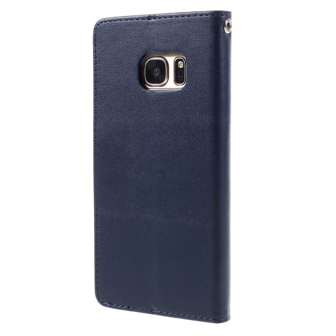 Goospery - Handyhülle für Samsung Galaxy S7 - Case aus Leder - Bravo Diary Series - navy
