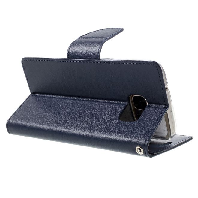 Goospery - Handyhülle für Samsung Galaxy S7 - Case aus Leder - Bravo Diary Series - navy