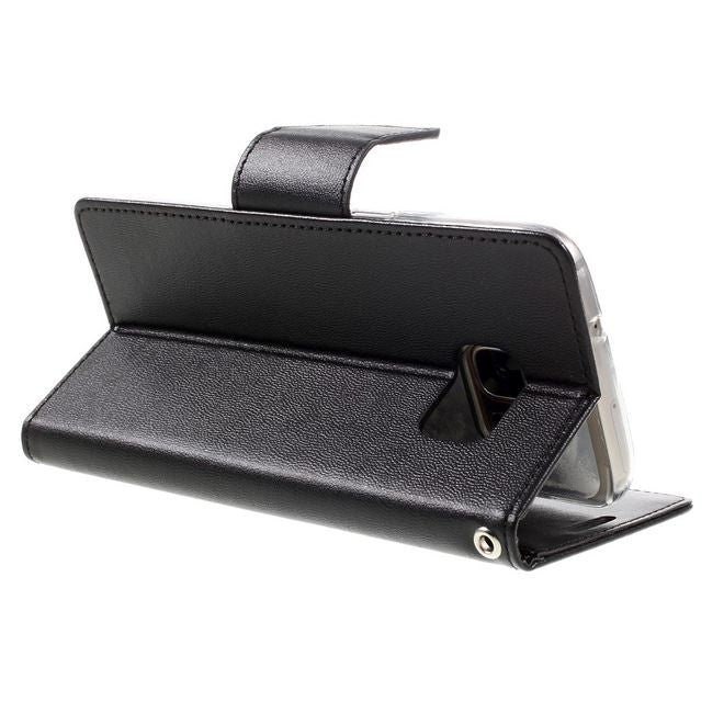 Goospery - Handyhülle für Samsung Galaxy S7 - Case aus Leder - Bravo Diary Series - schwarz