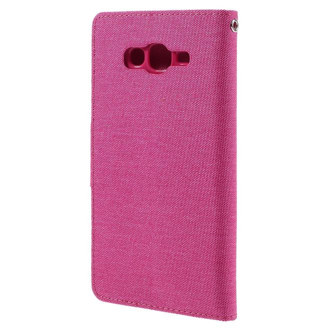 Goospery - Hülle für Samsung Galaxy J7 - Bookcover- Canvas Diary Series - pink/pink