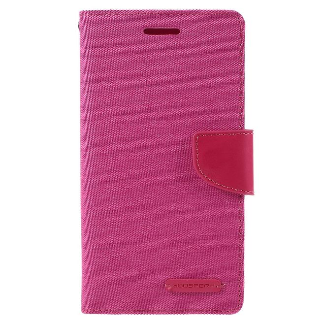 Goospery - Hülle für Samsung Galaxy J7 - Bookcover- Canvas Diary Series - pink/pink
