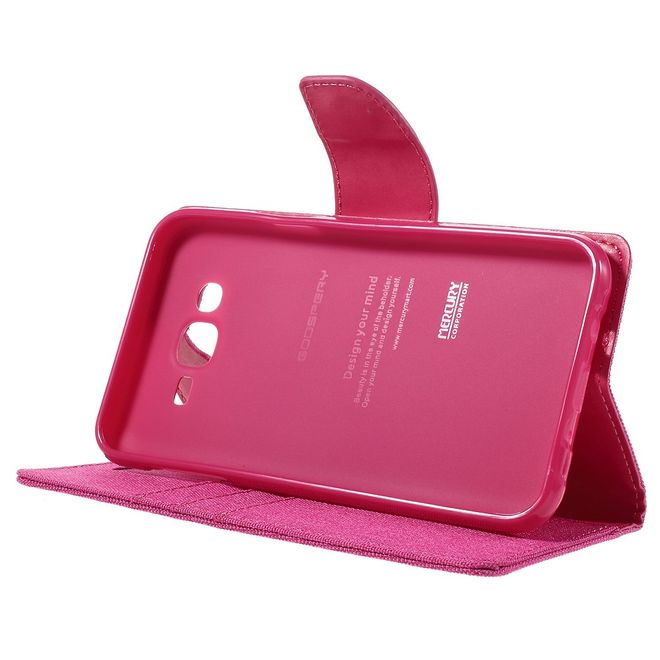 Goospery - Hülle für Samsung Galaxy J7 - Bookcover- Canvas Diary Series - pink/pink