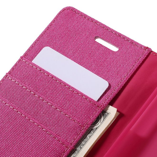 Goospery - Hülle für Samsung Galaxy J7 - Bookcover- Canvas Diary Series - pink/pink