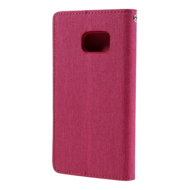 Goospery - Hülle für Samsung Galaxy S7  - Bookcover- Canvas Diary Series - pink/pink