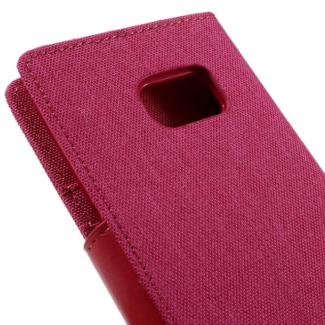 Goospery - Hülle für Samsung Galaxy S7  - Bookcover- Canvas Diary Series - pink/pink