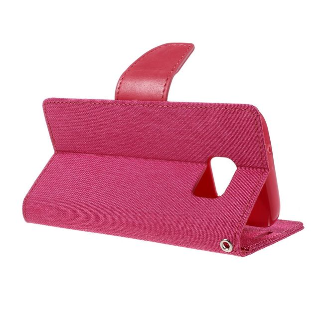 Goospery - Hülle für Samsung Galaxy S7  - Bookcover- Canvas Diary Series - pink/pink