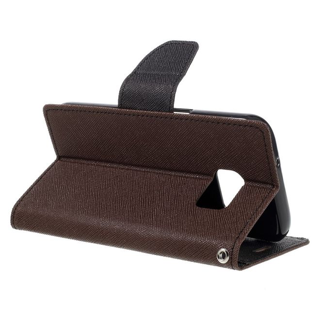 Goospery - Samsung Galaxy S7 Hülle - Handy Bookcover - Fancy Diary Series - braun/schwarz