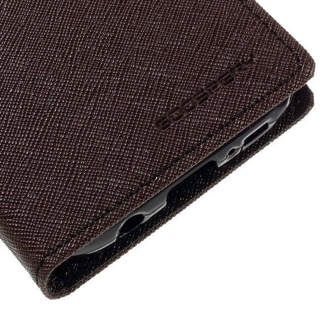 Goospery - Samsung Galaxy S7 Hülle - Handy Bookcover - Fancy Diary Series - braun/schwarz