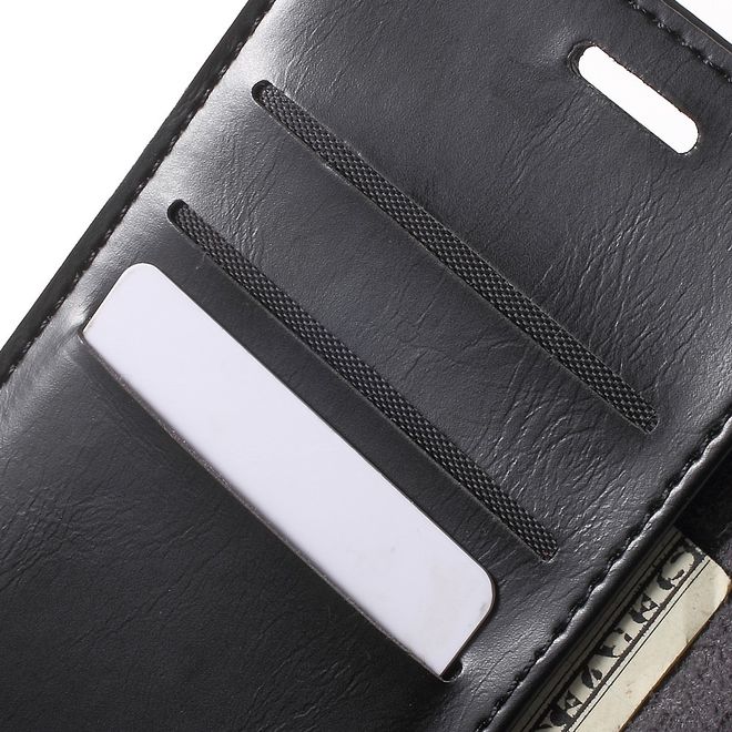 Goospery - Handyhülle für Galaxy S6 Edge - Case aus Leder - Blue Moon Series - schwarz