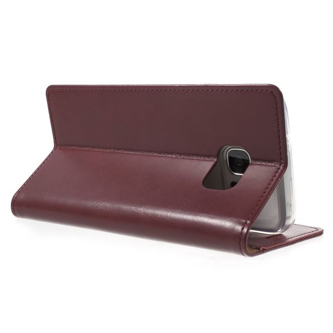 Goospery - Handyhülle für Samsung Galaxy S7 Edge - Case aus Leder - Blue Moon Series - weinrot