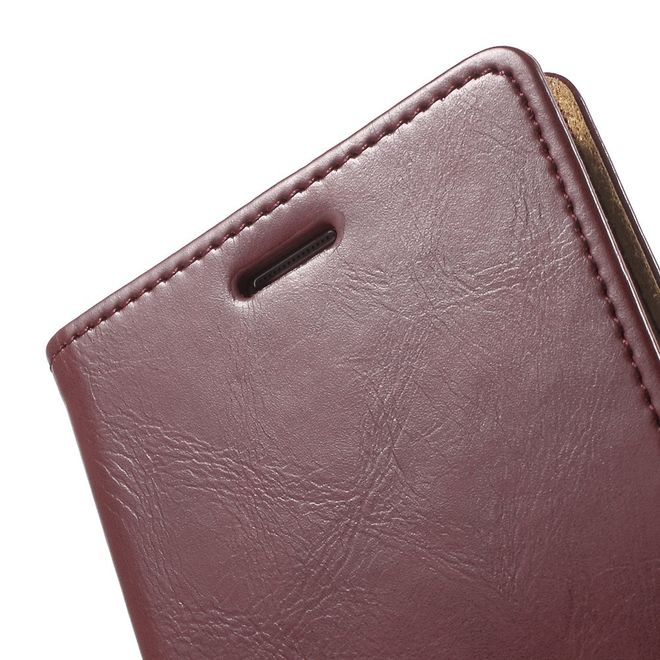 Goospery - Handyhülle für Samsung Galaxy S7 Edge - Case aus Leder - Blue Moon Series - weinrot