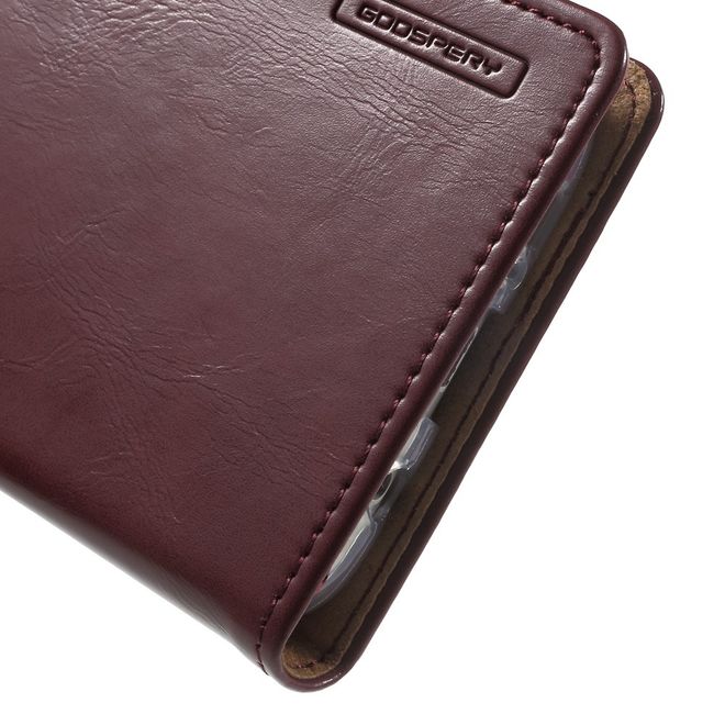 Goospery - Handyhülle für Samsung Galaxy S7 Edge - Case aus Leder - Blue Moon Series - weinrot