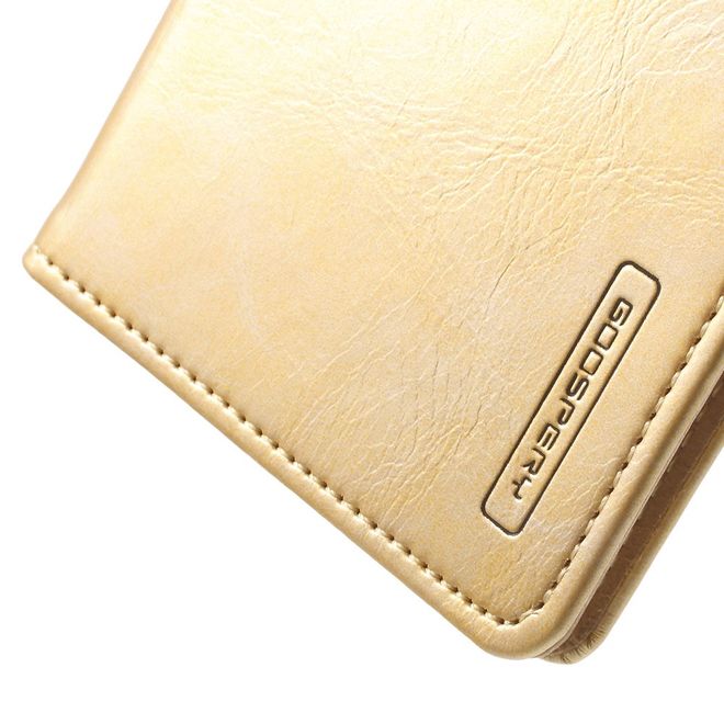 Goospery - Handyhülle für Samsung Galaxy S7 Edge - Case aus Leder - Blue Moon Series - gold
