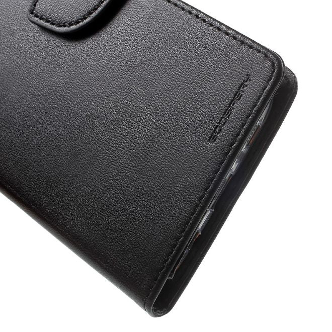 Goospery - Handyhülle für Samsung Galaxy S7 Edge - Case aus Leder - Bravo Diary Series - schwarz