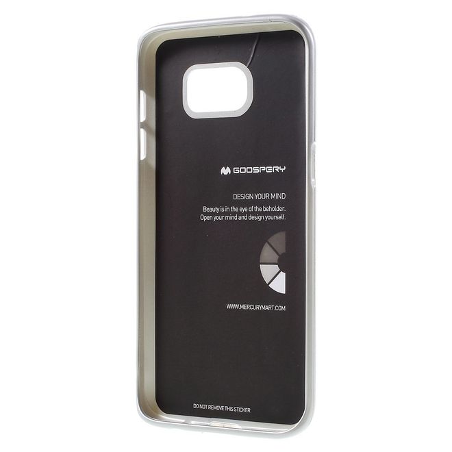 Goospery - Hülle für Samsung Galaxy S7 Edge - Cover aus elastischem Gummi - i Jelly Series - silber