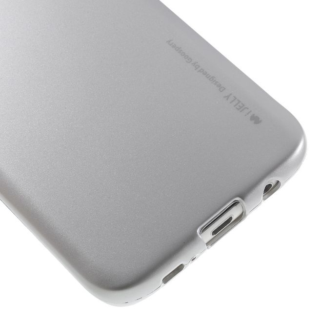 Goospery - Hülle für Samsung Galaxy S7 Edge - Cover aus elastischem Gummi - i Jelly Series - silber