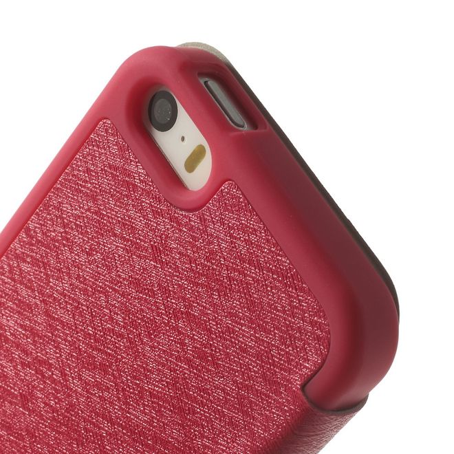 Goospery - iPhone SE/5S/5 Hülle - Handy Plastik Bookcover - WOW Bumper Series - pink