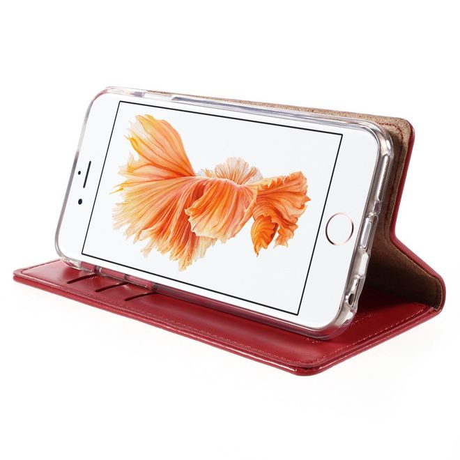 Goospery - Handyhülle für iPhone 6/6S - Case aus Leder - Blue Moon Series - rot