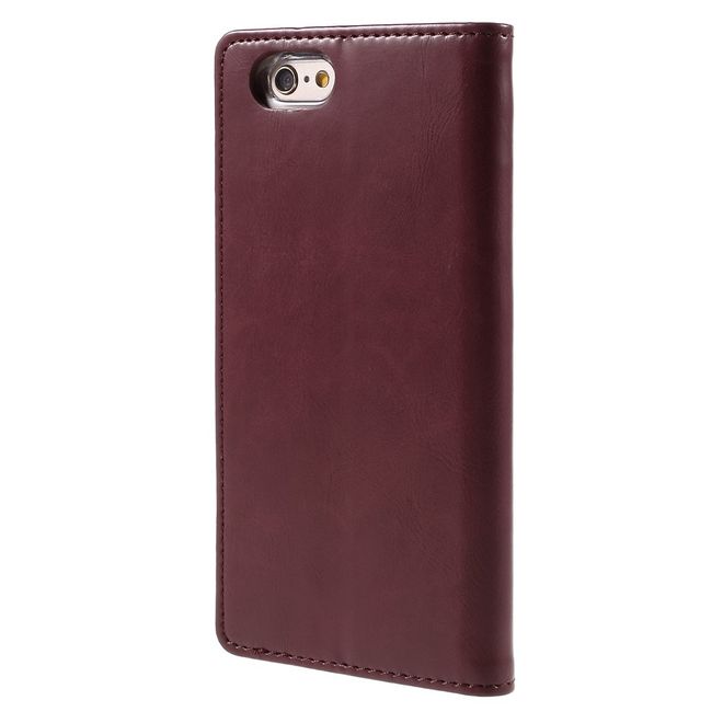 Goospery - Handyhülle für iPhone 6 Plus/6S Plus - Case aus Leder - Blue Moon Series - weinrot